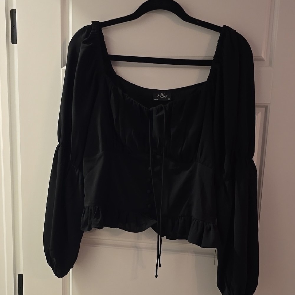 Black Women's Pesant  Top